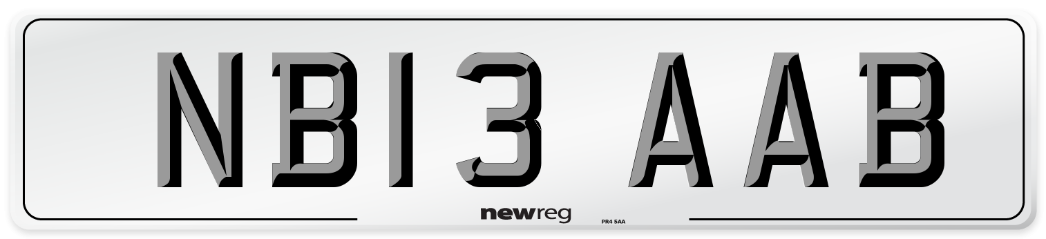 NB13 AAB Number Plate from New Reg